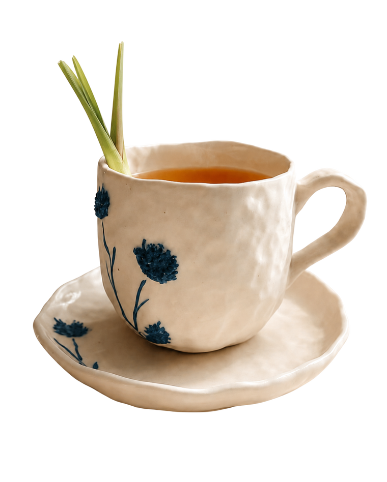 Ceramic cup of herbal tea