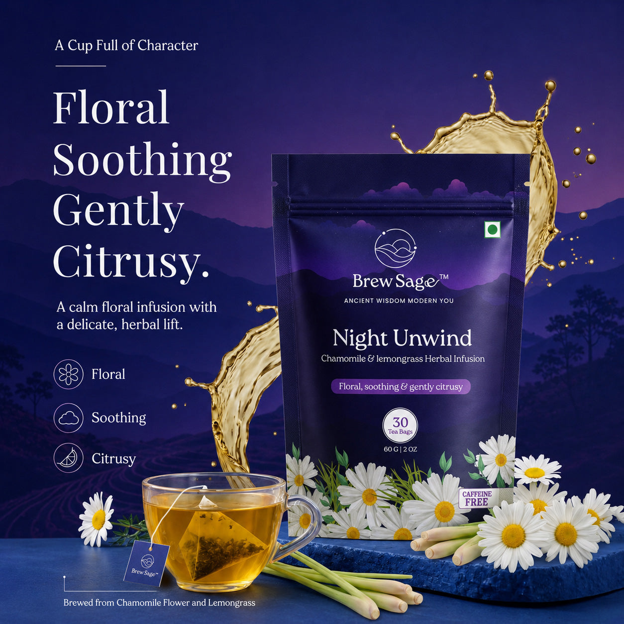 Night Unwind - Chamomile & Lemongrass Tea