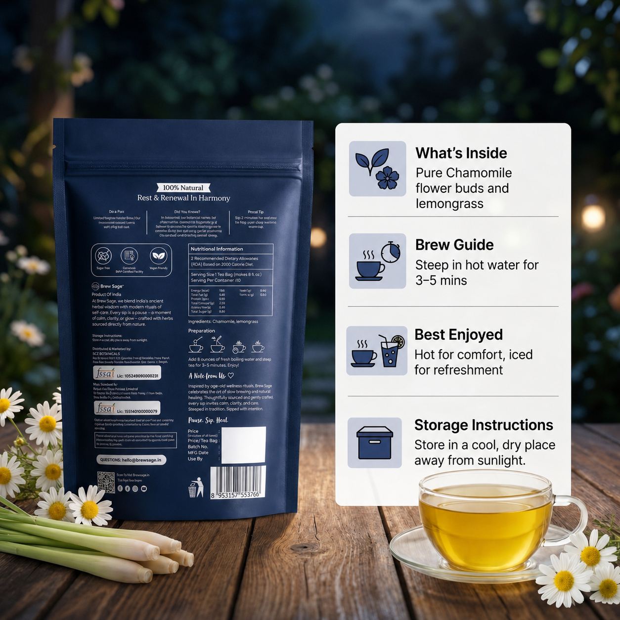 Night Unwind - Chamomile & Lemongrass Tea